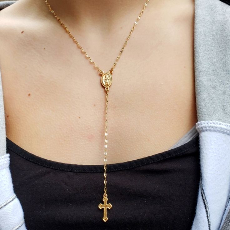 lariat cross necklace