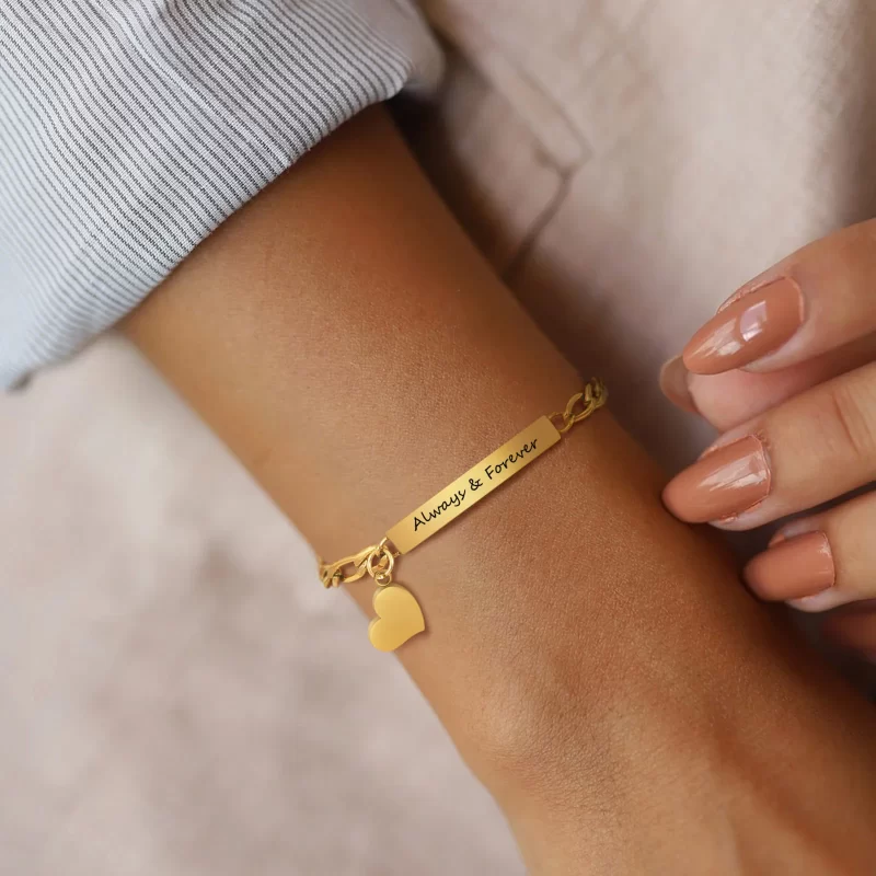 personalized heart bracelets