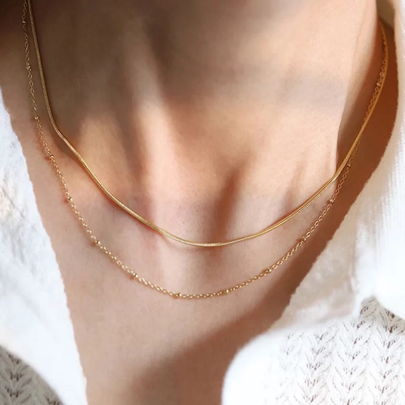 stacked necklaces
