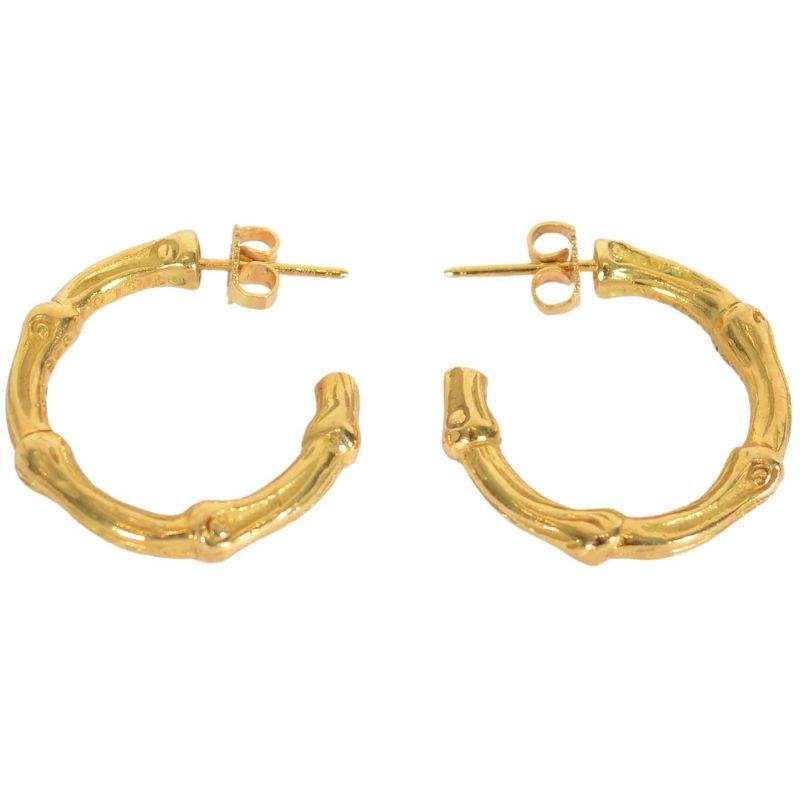 gold bamboo earrings