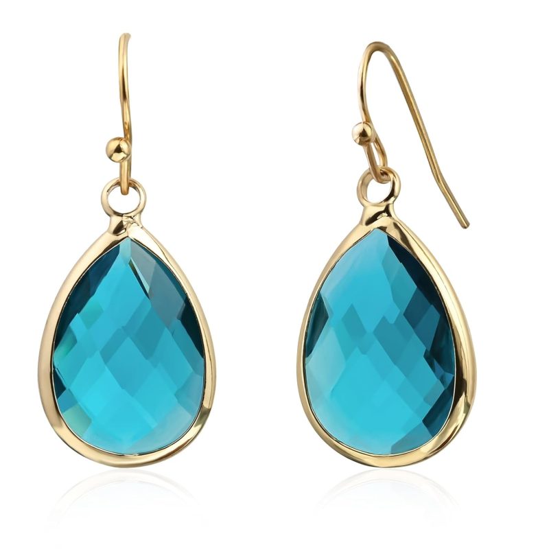 gold aquamarine earrings
