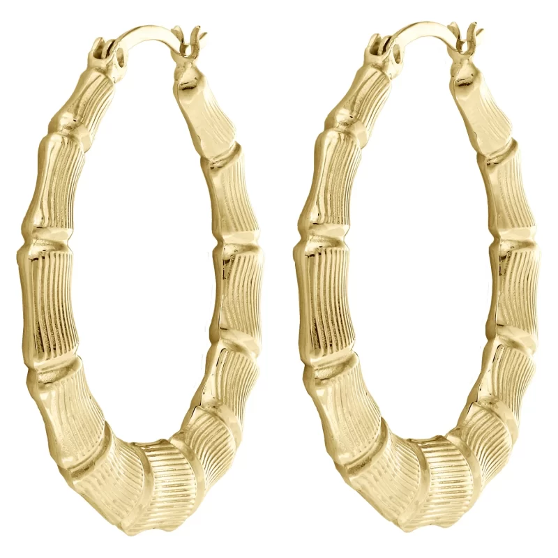 gold bamboo earrings