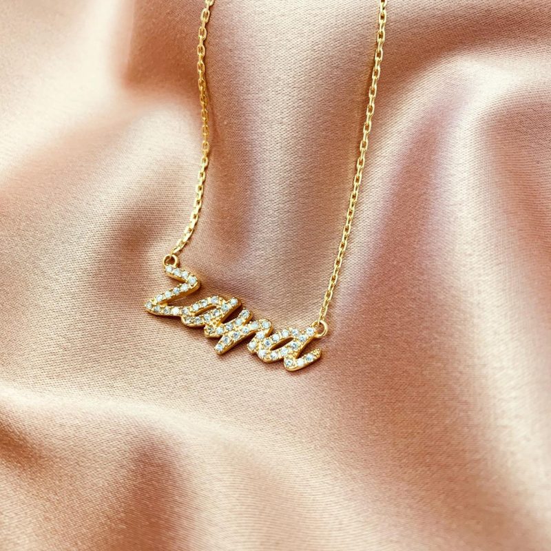 gold name necklaces