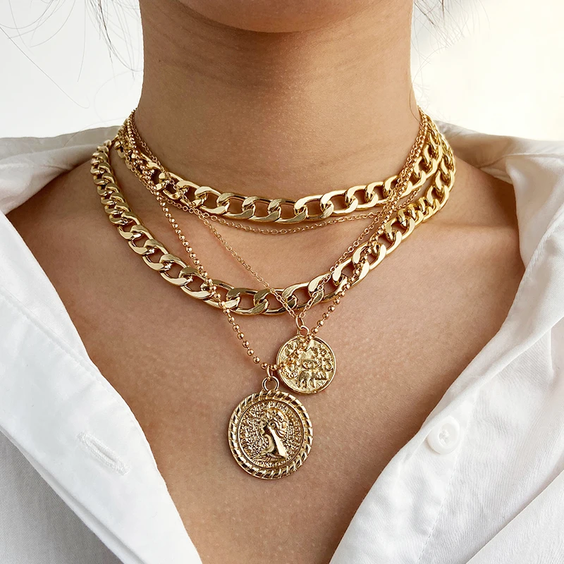 chunky necklaces gold