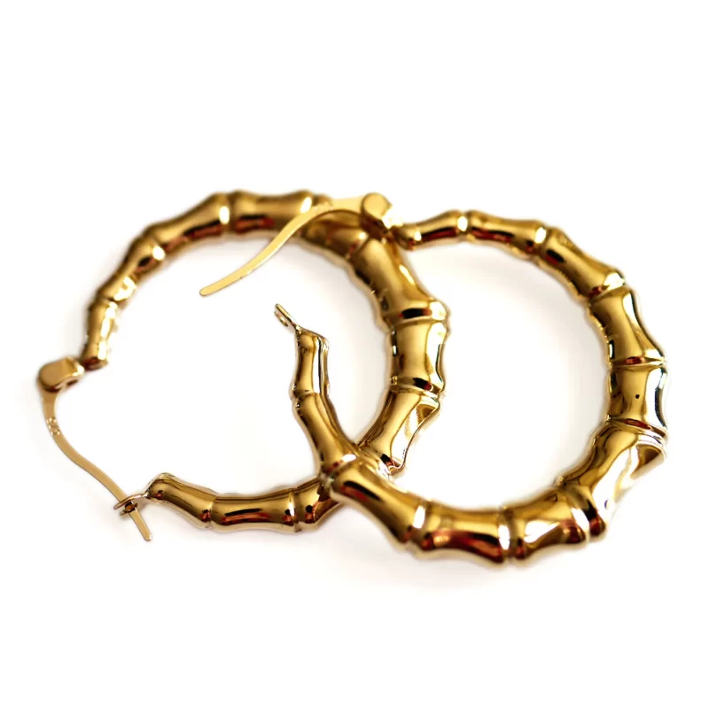 gold bamboo earrings
