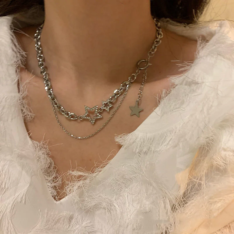 silver layered necklaces