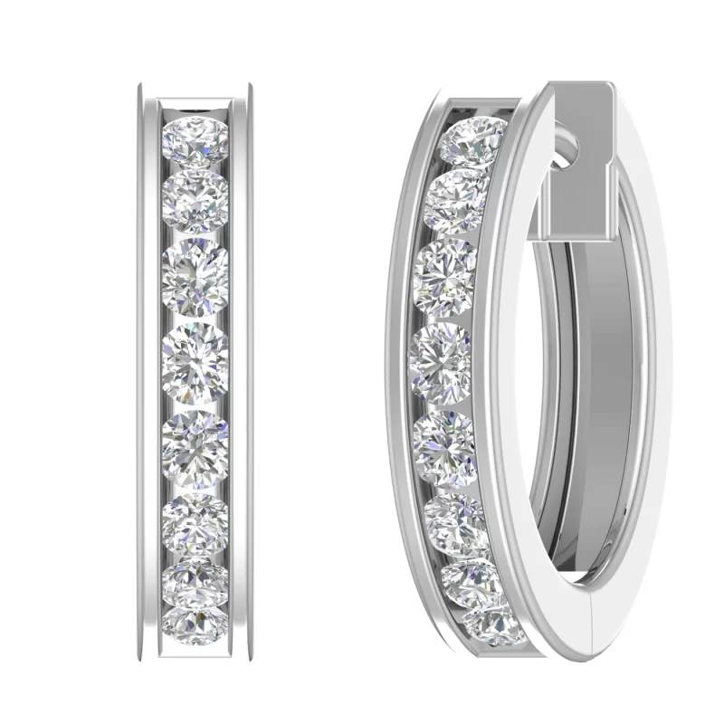 white gold diamond hoop earrings