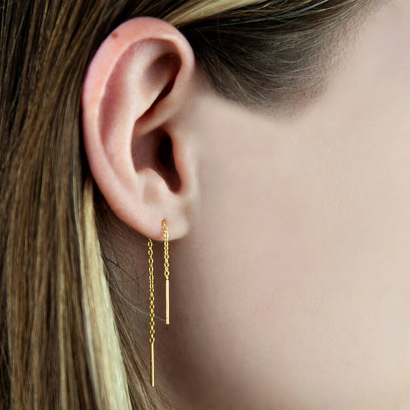 gold threader earrings