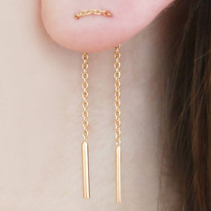 gold threader earrings