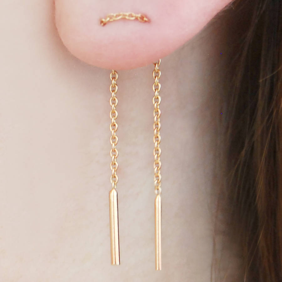 gold threader earrings
