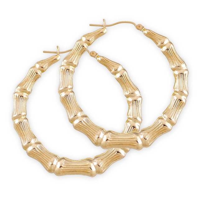 gold bamboo earrings