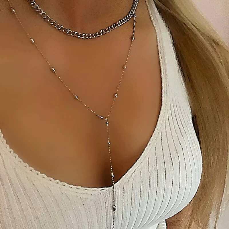 layered necklaces silver
