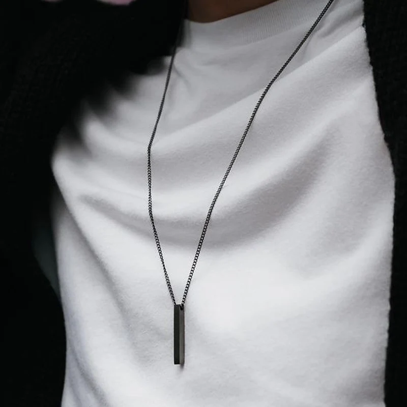 mens black necklaces