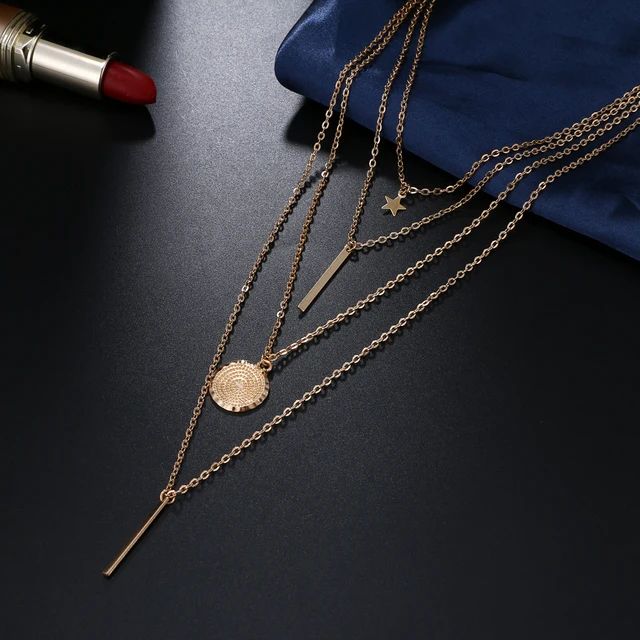 gold layered necklaces
