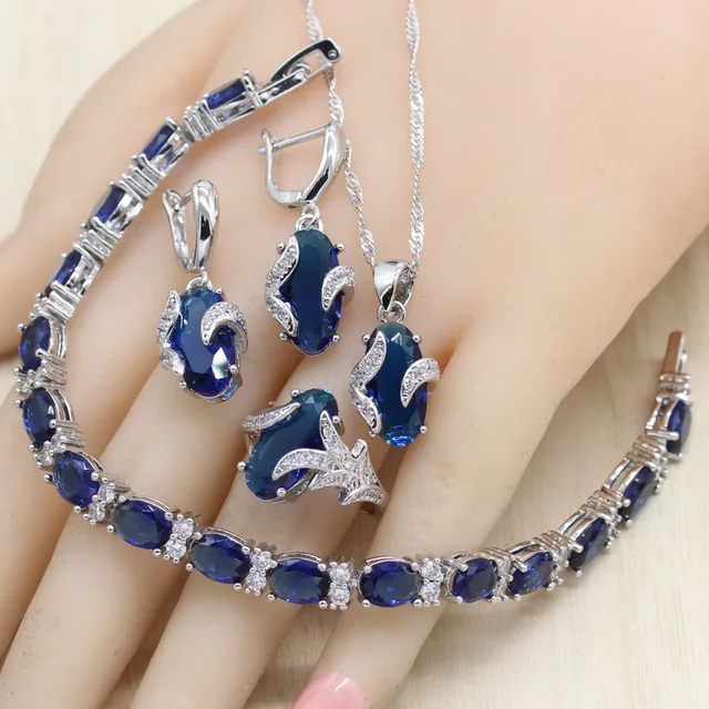 blue necklaces