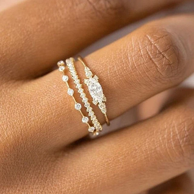 gold stackable rings for women