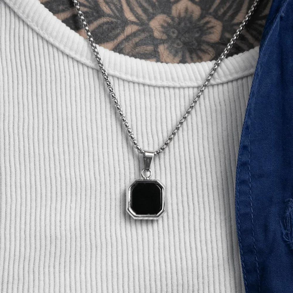 mens black necklaces