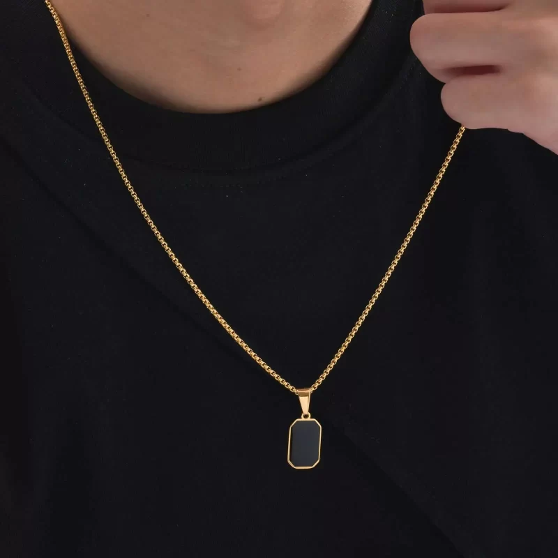 mens black necklaces