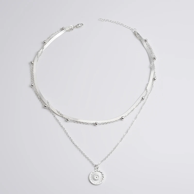layered necklaces silver
