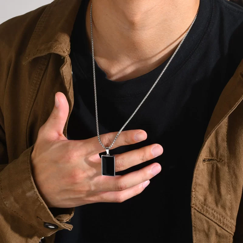 mens black necklaces
