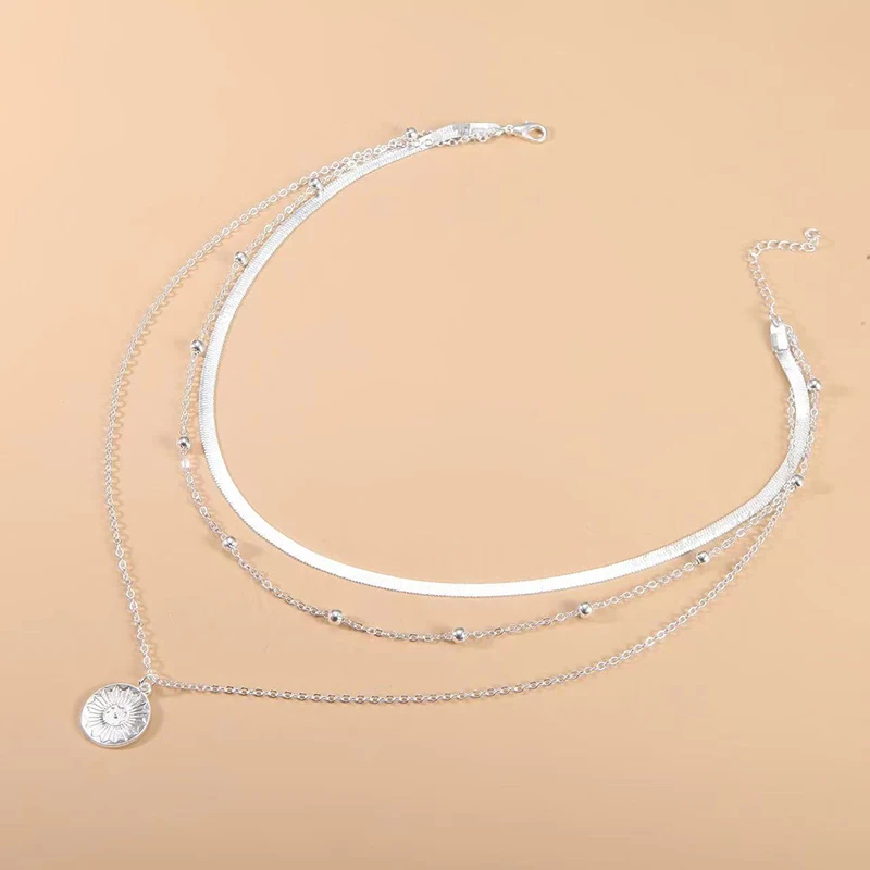 layered necklaces silver