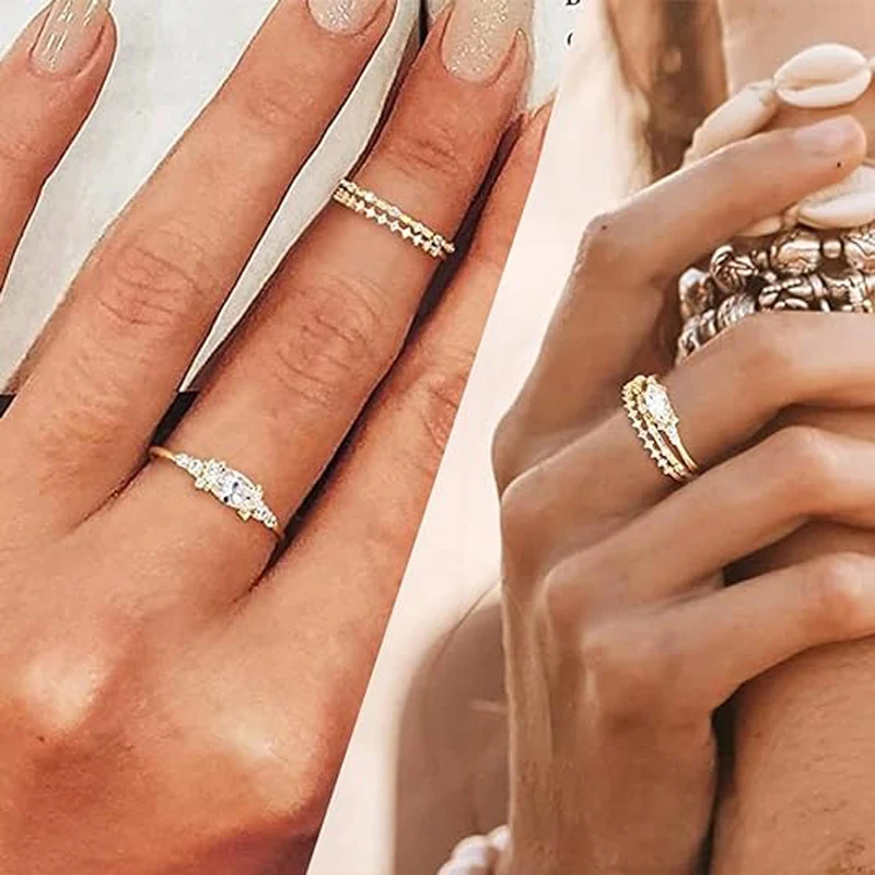 gold stackable rings for women