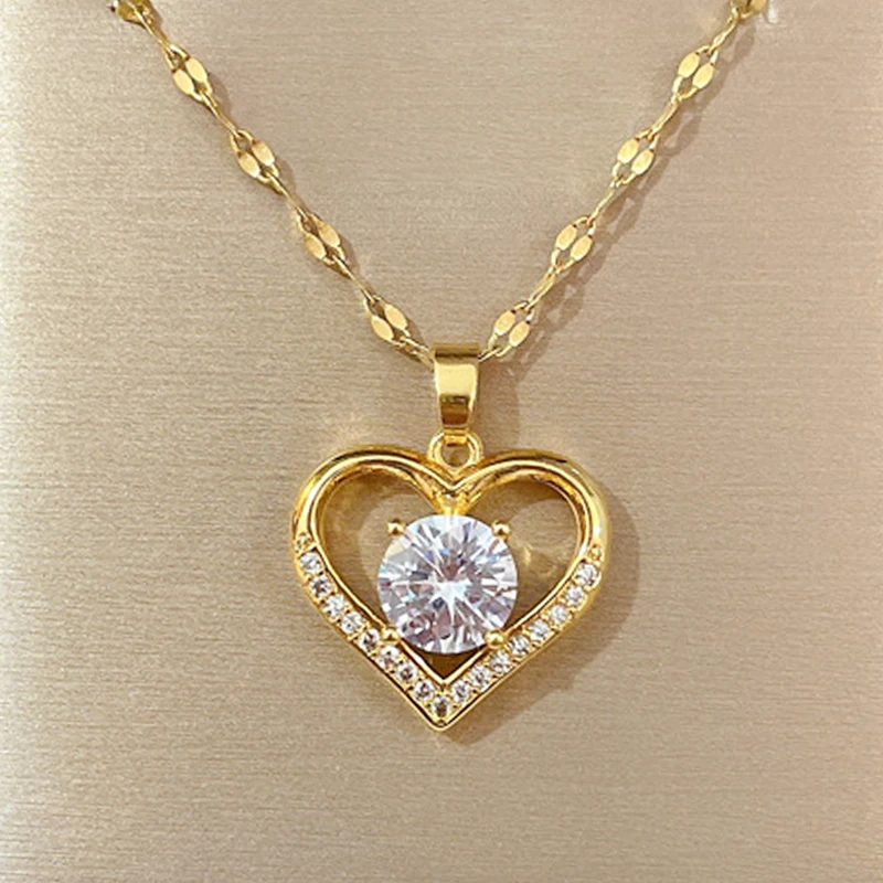 gold heart necklaces