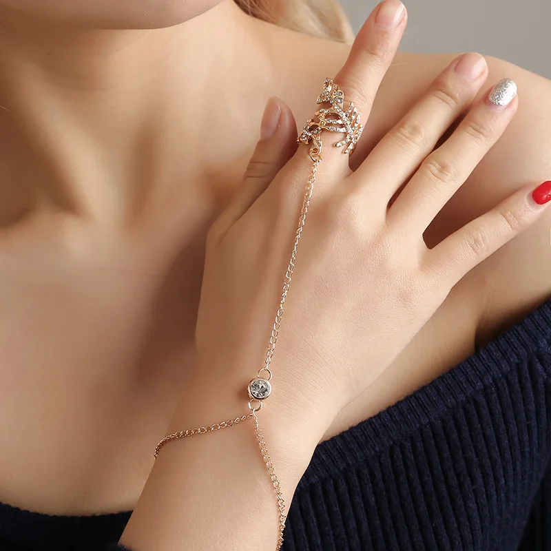 bracelet with finger ring