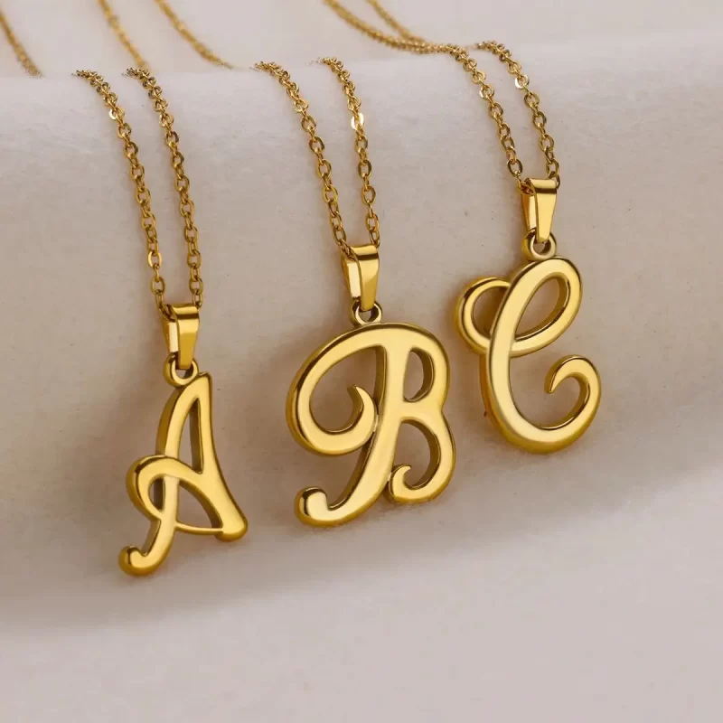 initial necklaces gold