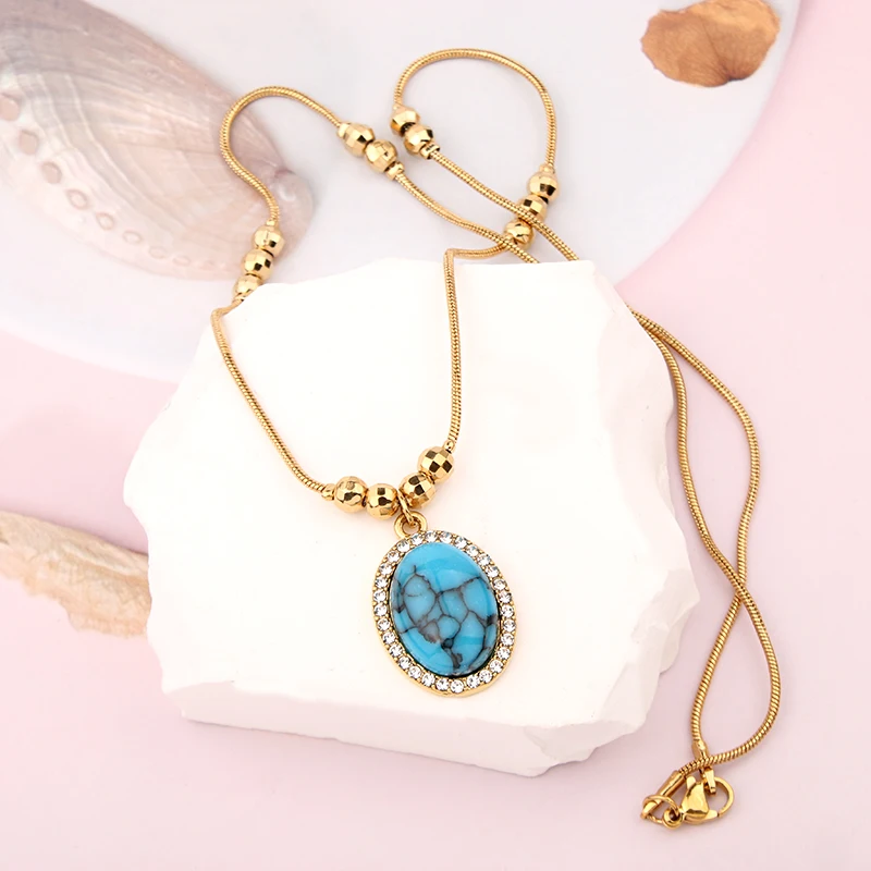 blue stone necklaces