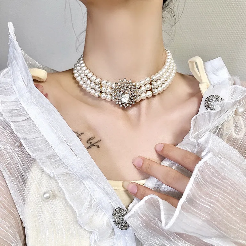 crystal pearl necklaces