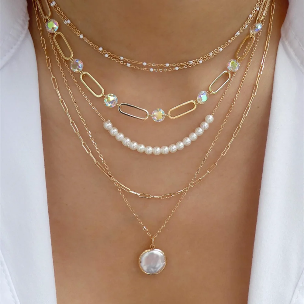 crystal pearl necklaces