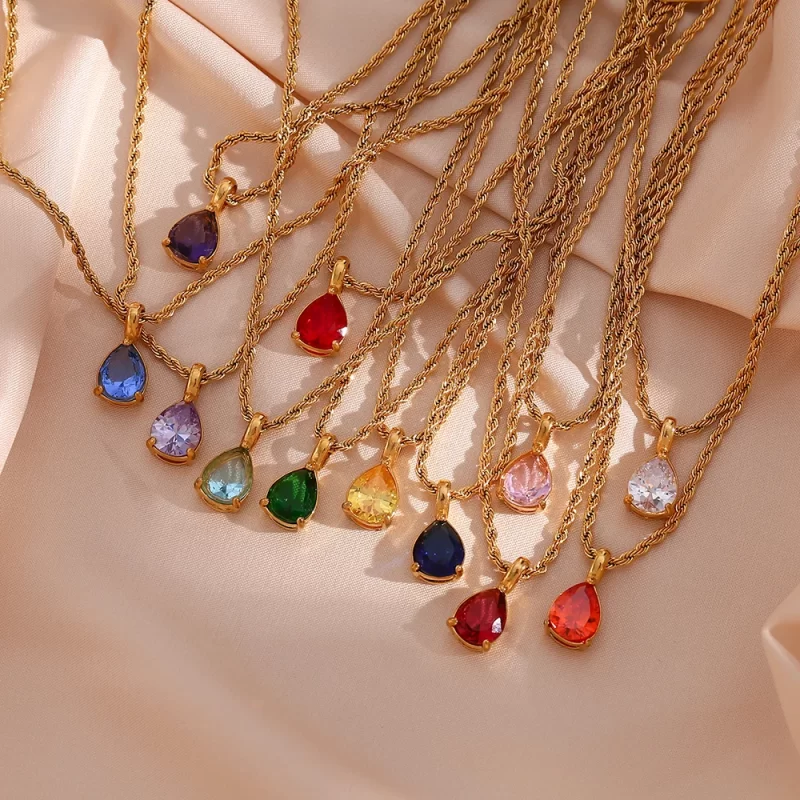 birth stone necklaces