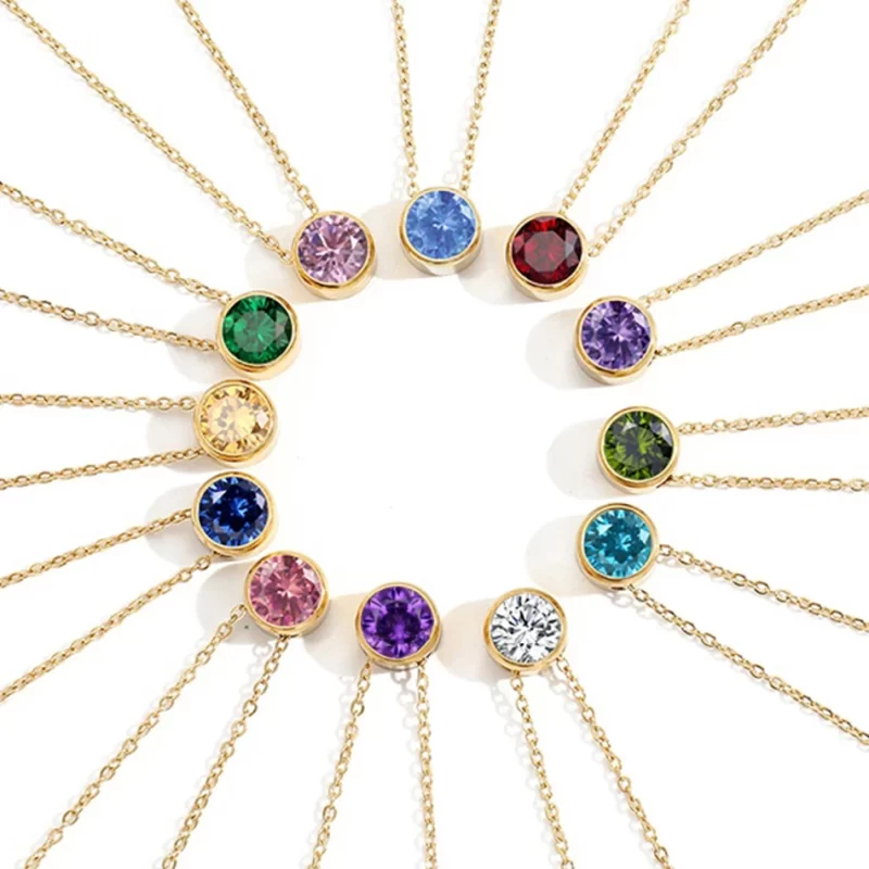 birth stone necklaces