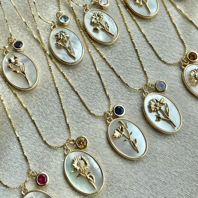 birth stone necklaces