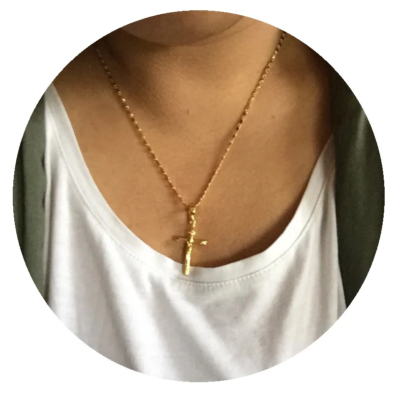mens gold cross necklaces 14k