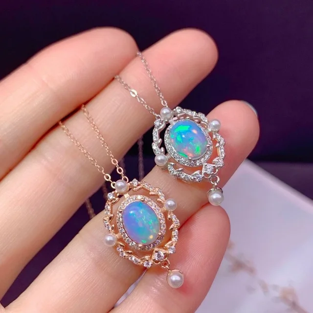 white opal necklaces