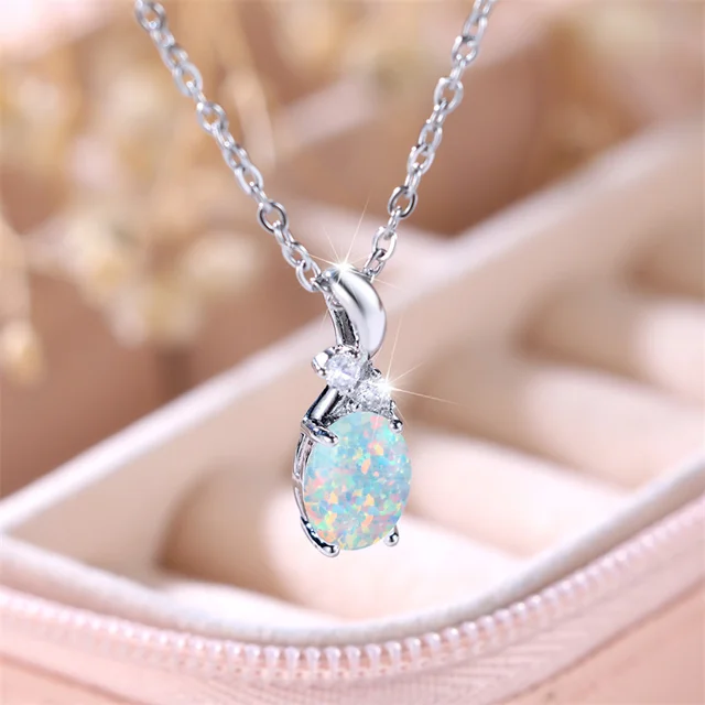 white opal necklaces