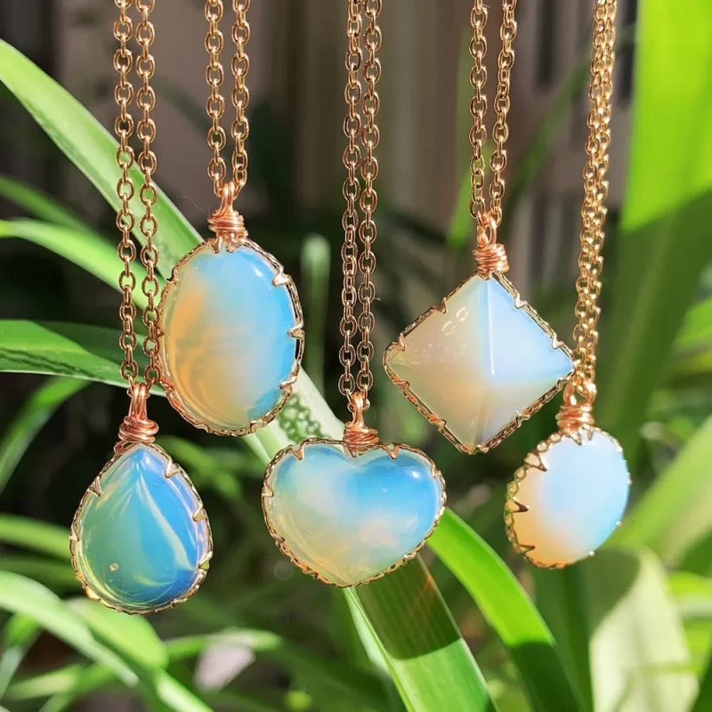 white opal necklaces