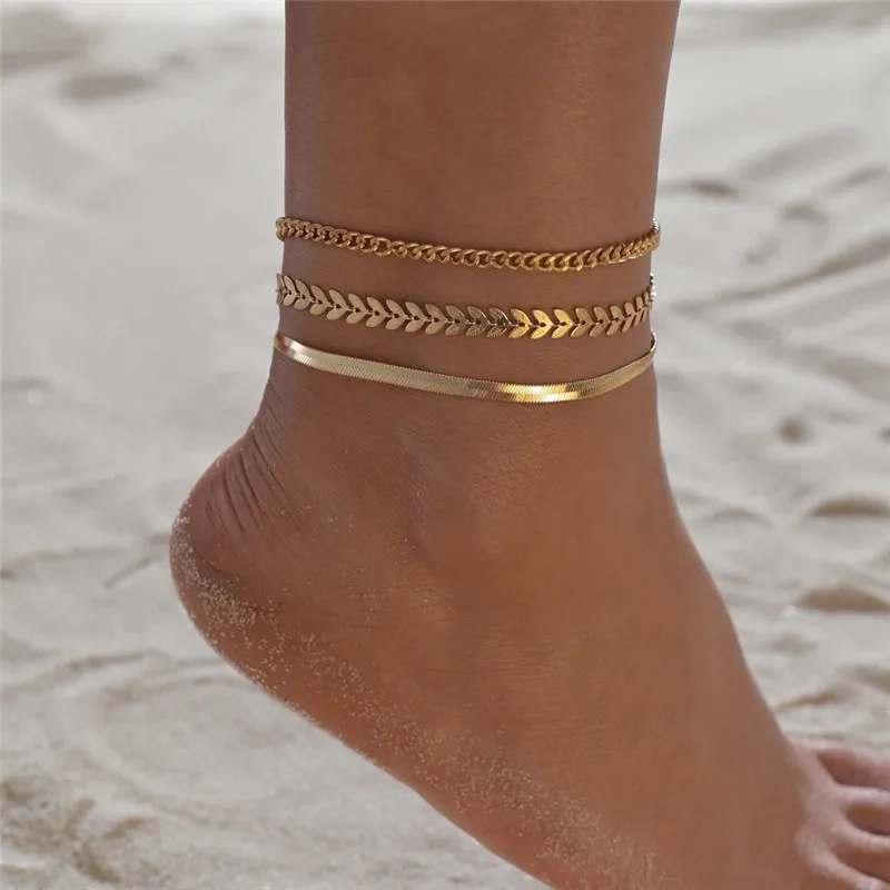 real gold anklets for women