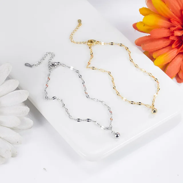 white gold anklets for women