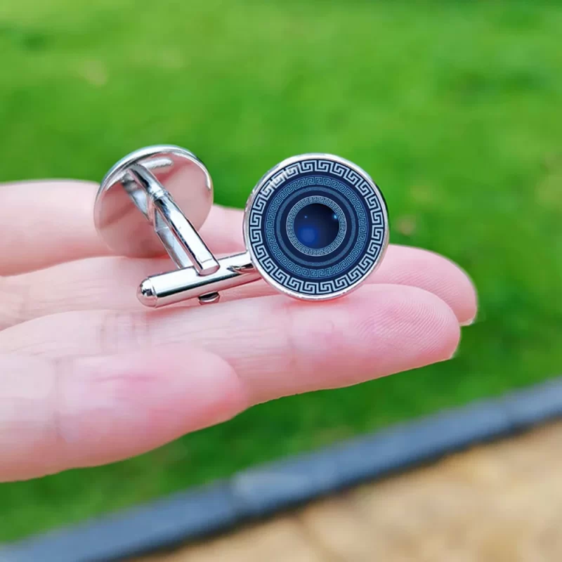 blue cufflinks
