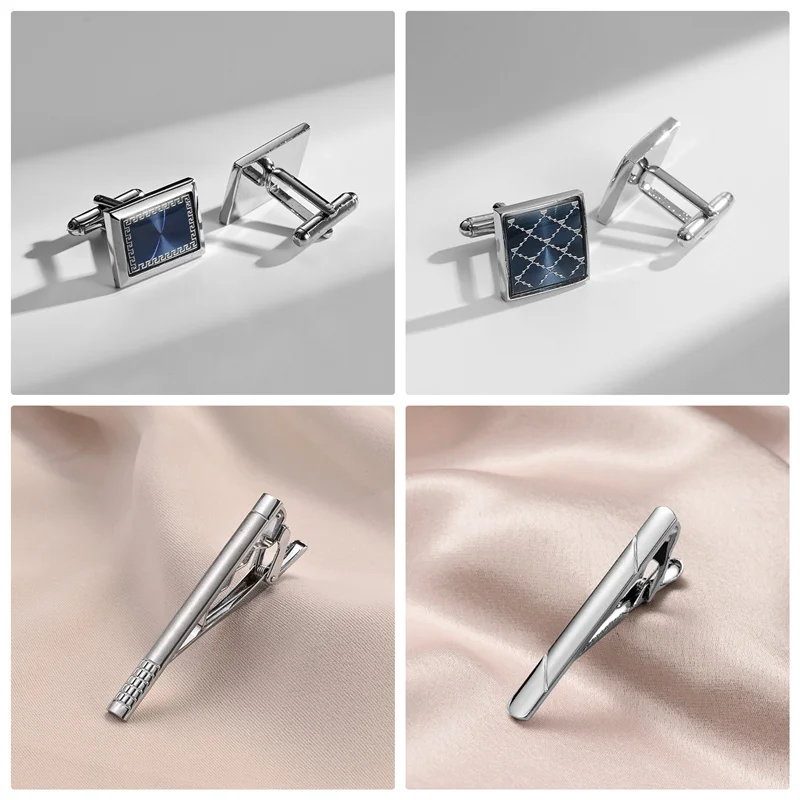 cufflinks and tie clip set