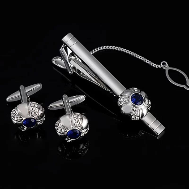 cufflinks and tie clip set