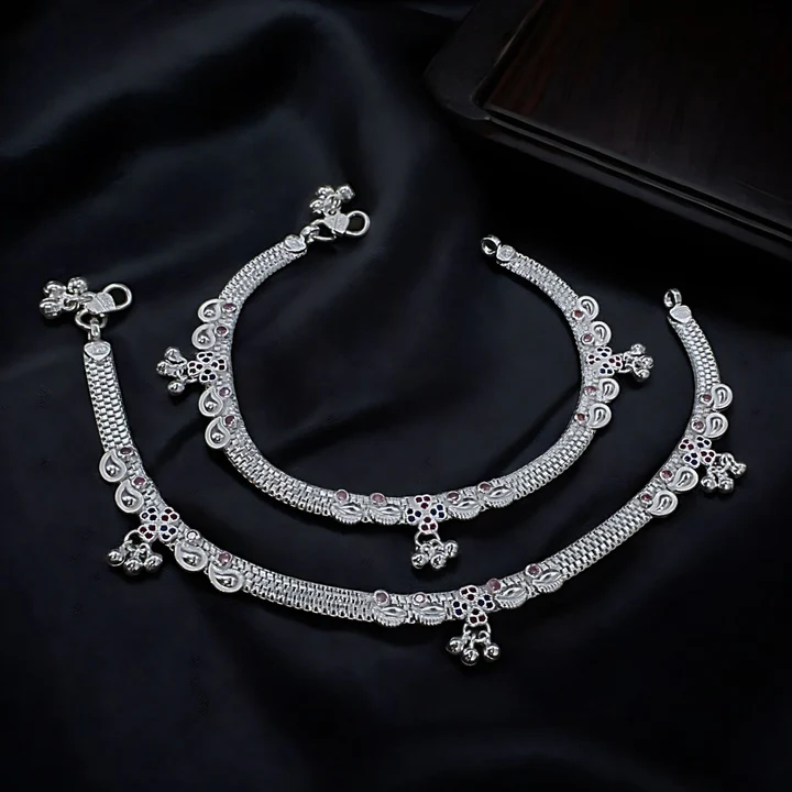 silver anklets indian