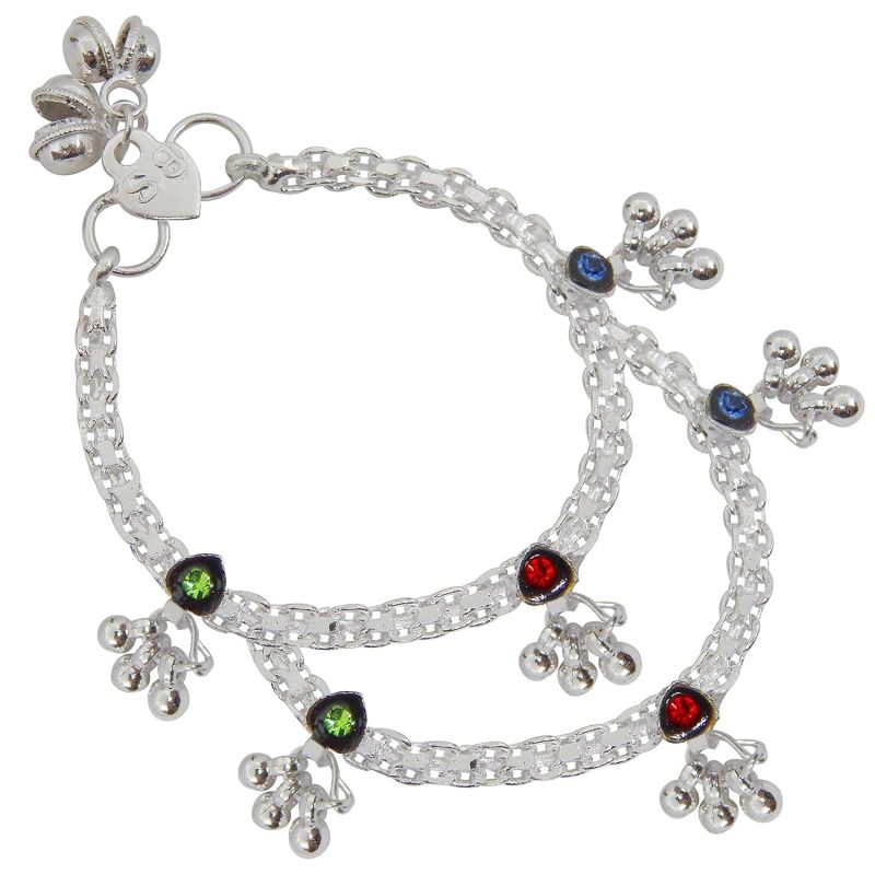 silver anklets for baby girl