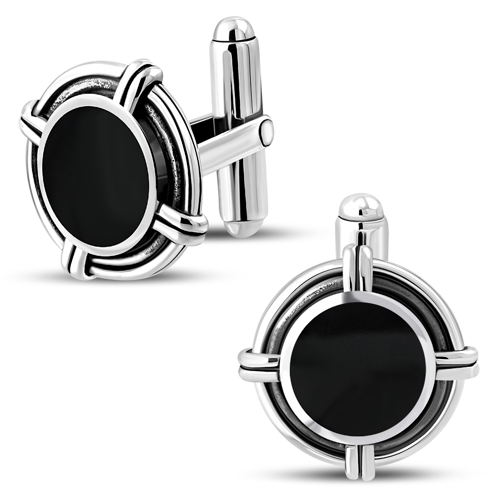 black onyx cufflinks