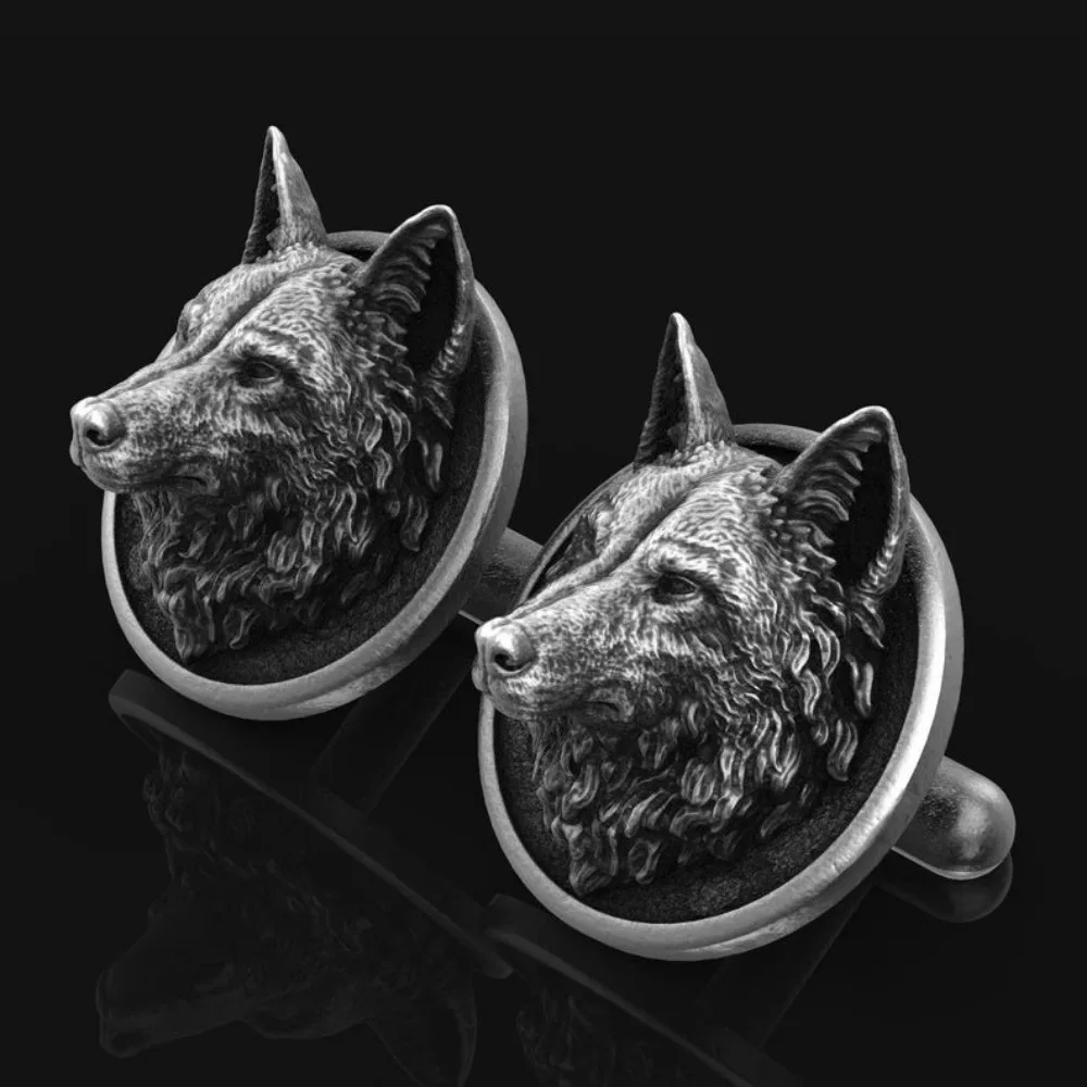 wolf cufflinks