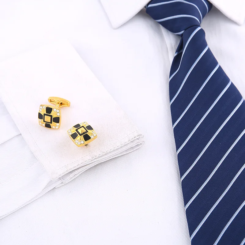 black and gold cufflinks