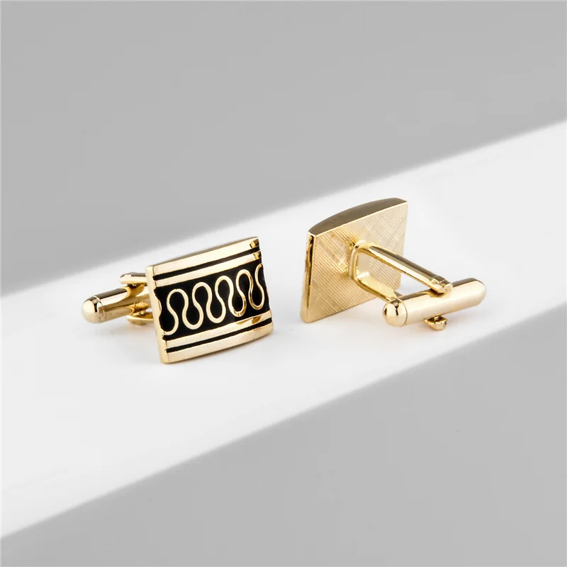 black and gold cufflinks